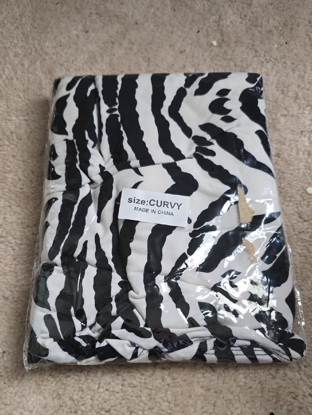 Curvy Zebra-Print Leggings - Black & White